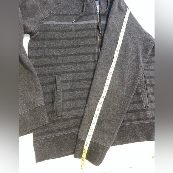 RVCA Striped Full Zip Hoodie Gray Mens XL - Picture 5 of 6